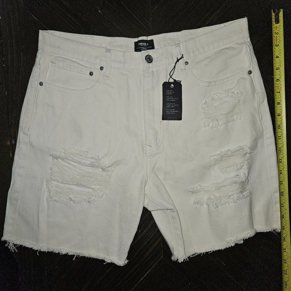 Denim ripped shorts